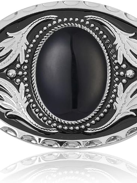 New Black Silver American Belt Buckle Men Women Western Cowboy Cowgirl Boho Oval